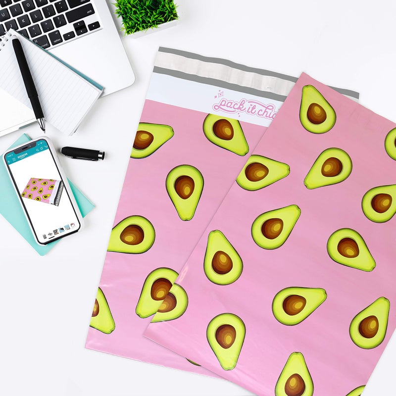 Pack It Chic - 10X13 (100 Pack) California Avocados Poly Mailer Envelope Plastic Custom Mailing & Shipping Bags - Self Seal - Image 5